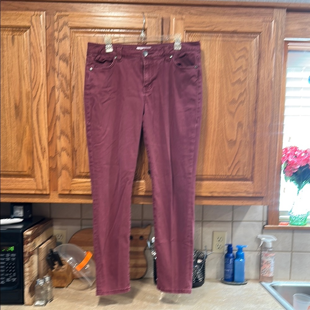 CAbi Burgundy Brushed Cotton Jeans/Vintage EUC